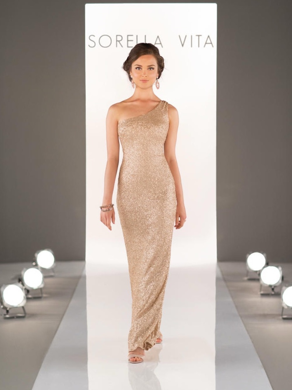 Sorella Vita One Shoulder Sequin Maxi Dress Size 8